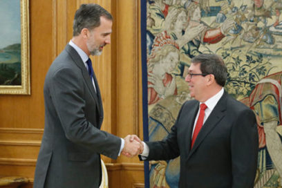 El Rey de España recibe al Canciller cubano en Zarzuela
