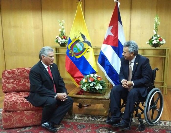 Participó Díaz-Canel en ceremonia de investidura de Lenín Moreno