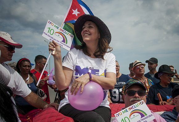 Mariela Castro Espín, Directora del Cenesex durante la conga cubana contra la homofobia y la transfobia. Foto: Irene Pérez/ Cubadebate