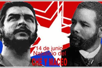 Homenaje de trabajadores cubanos a Maceo y Che