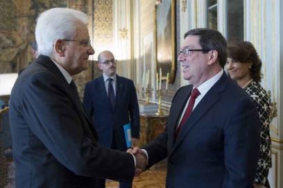 Recibe presidente italiano al canciller cubano, Bruno Rodríguez
