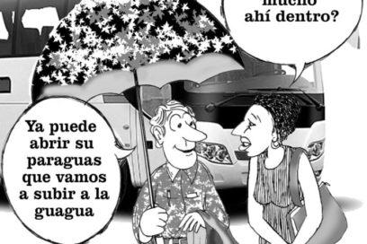 Respuesta a la lluvia dentro del ómnibus