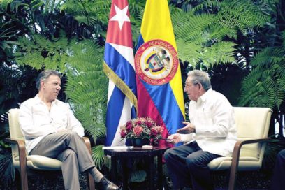 Raúl receives Colombian President