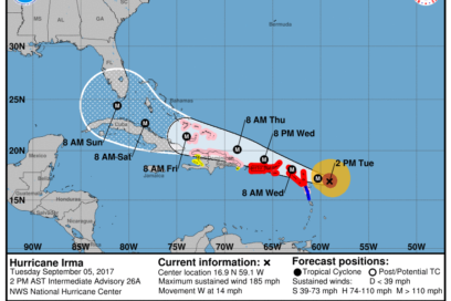 Nota Informativa No.1 del Estado Mayor de la Defensa Civil sobre el huracán Irma