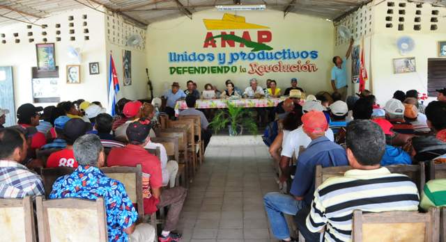 Los asociados de la Cooperativa de Producción Agropecuaria (CPA) Calixto Sarduy Arcia respaldan Llamamiento de Raúl. Foto: Ángel Chimeno Pérez