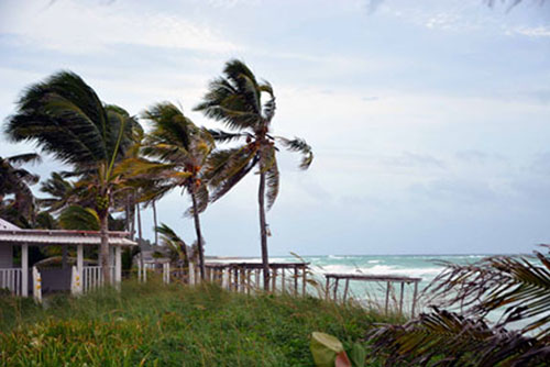 Irma ya comienza a sentirse en los cayos Coco y Guillermo. Foto: Osvaldo Gutiérrez Gómez (ACN)