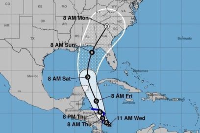 Se forma en el mar Caribe depresión tropical No. 16, su trayectoria se inclina hacia el Golfo de México