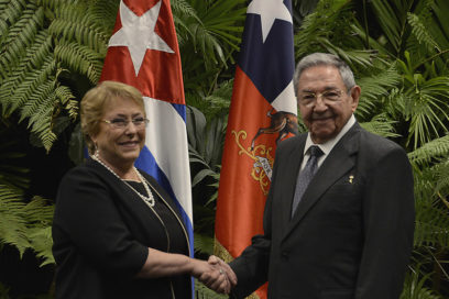 Recibió Raúl a la Presidenta de Chile