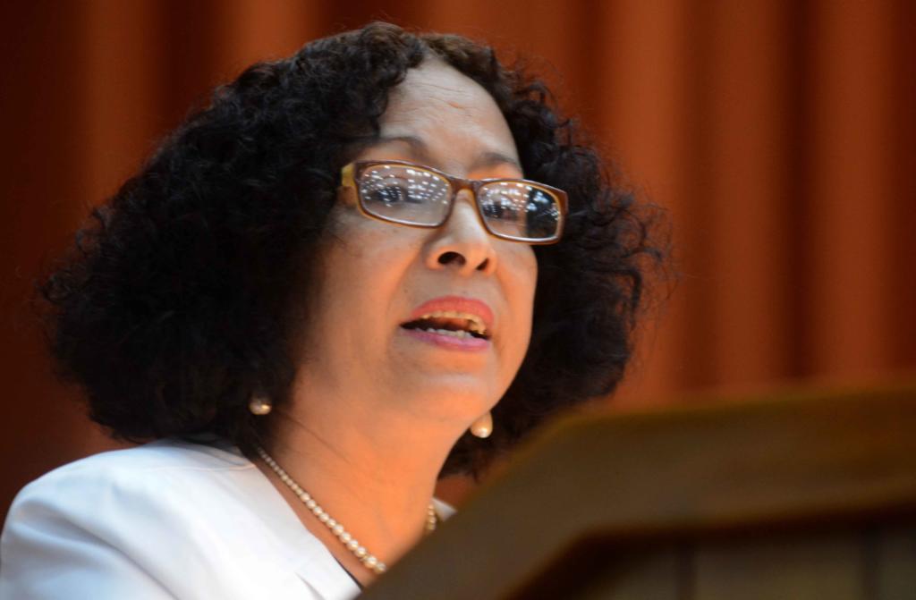 Martha del Carmen Mesa, viceministra primera de Educación Superior, pronunció las palabras centrales de la clausura del XI Congreso Internacional de Educación Superior, Universidad 2018, en el Palacio de Convenciones, en La Habana, Cuba, el 16 de febrero de 2018. Foto: Abel Padrón