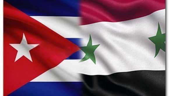 Banderas de Cuba y Siria