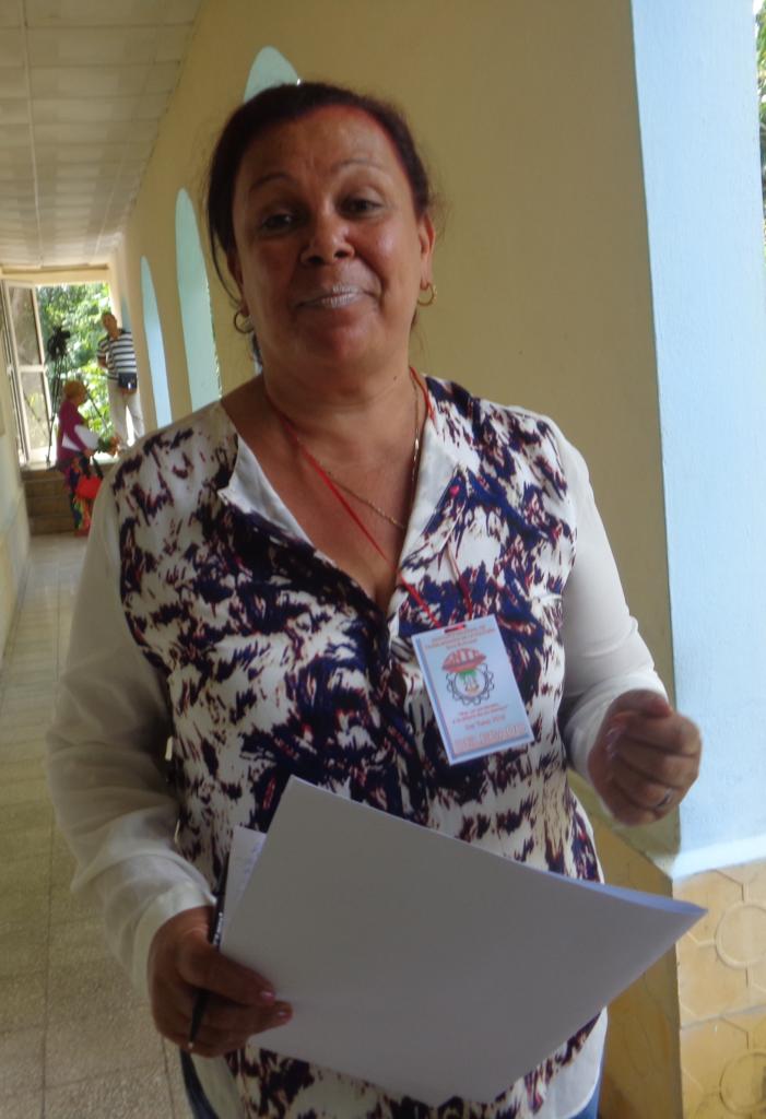 Idania Pozo Valdivia, delegada directa de Las Tunas a la Primera Conferencia Nacional del Sindicato de la Cultura.
