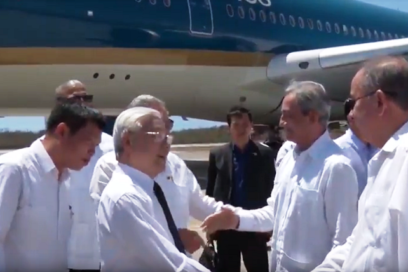 Raúl y Nguyen Phu Trong en Santiago de Cuba