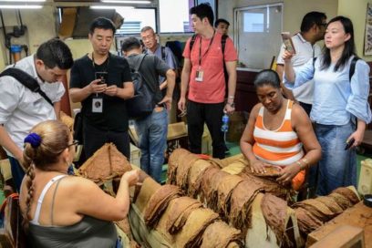 Visitaron delegados del XX Festival del Habano, fábrica La Corona