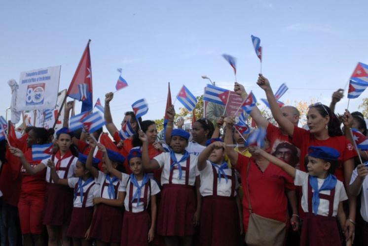 Estudiantes, trabajadores y pueblo en general colmaron el histórico sitio. Foto: Agustín Borrego Torres.