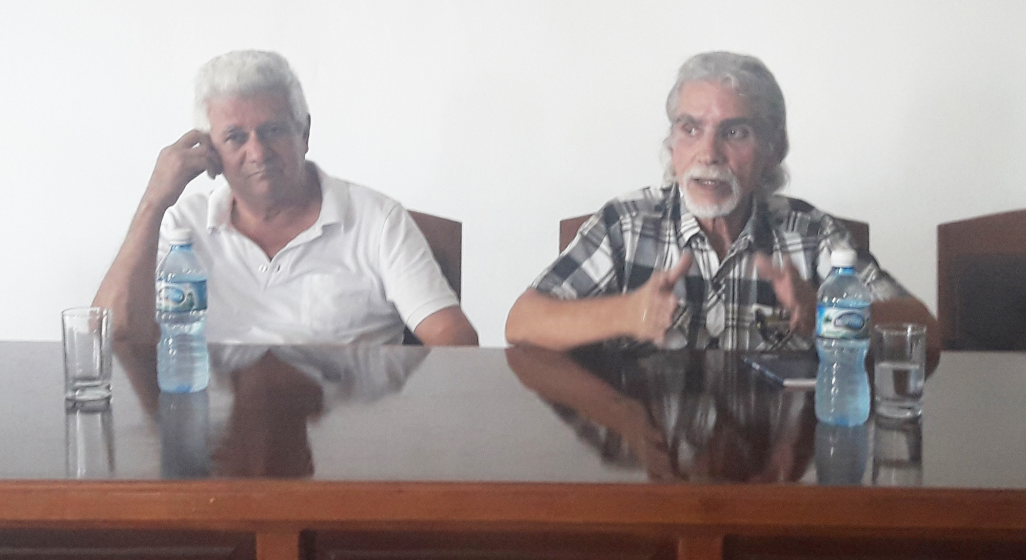 El panel teórico estuvo a cargo de Roberto Manzano y Pedro Péglez González. Foto: Elizabeth Reinosa