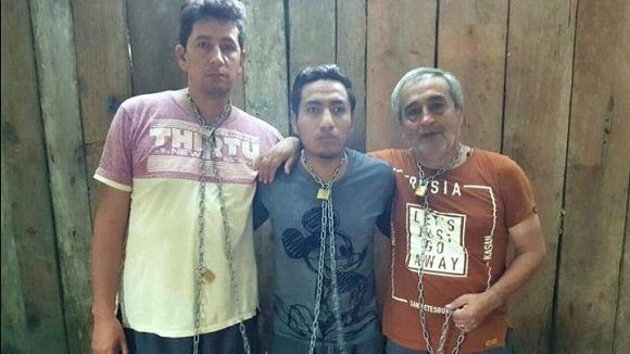 El equipo periodístico conformado por el periodista Javier Ortega, el fotógrafo Paul Rivas y el conductor Efraín Segarra, secuestrados el pasado 26 de marzo. Foto: Publimetro.Colombia