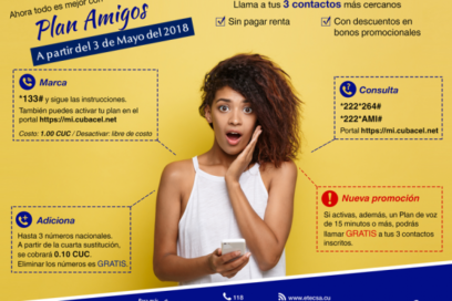 ETECSA anuncia cambios en el “Plan Amigos” a partir del 3 de Mayo