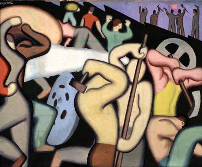 Fuerza de trabajo (Workforce) by Cuban painter Marcelo Pogolotti (1902-1988)