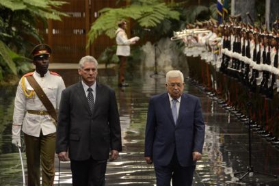 Presidente cubano recibe a su homólogo de Palestina (+ Fotos)