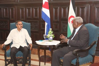 Esteban Lazo recibe al presidente del Consejo Nacional Saharaui