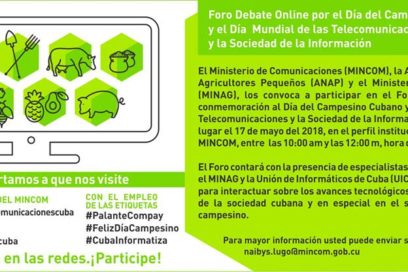 Foro Debate Online por el Día del Campesino Cubano y el Día Mundial de las Telecomunicaciones y la Sociedad de la Información (+Video)