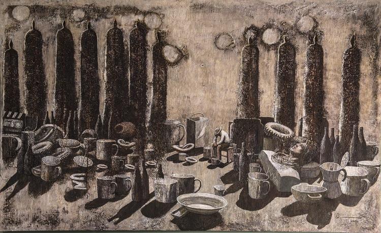 Crepúsculo II, 2017, técnica mixta sobre lienzo, 156 x 240 cm. 25 000 usd