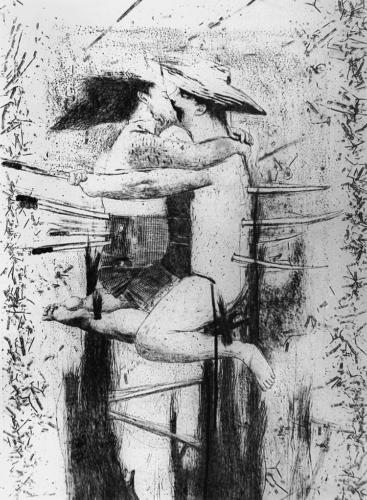 Harakiri, 1997, grabado sobre plástico, 1089 x 820 mm