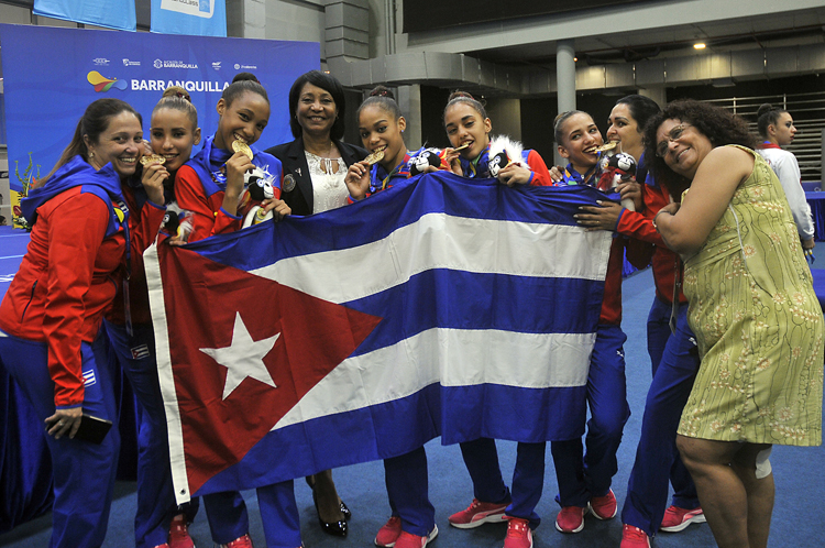La gimnasia rítmica cubana con un título histórico. Foto: José Raúl Rodríguez Robleda