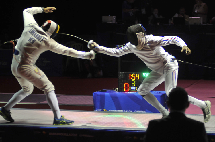 Final de la espada masculina en los Juegos Centroamericanos y del Caribe de Barranquilla. Foto: José Raúl Rodriguez Robleda