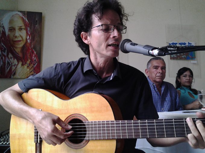 Axel Milanés, trovador, compartió su obra a lo largo de la Jornada. Foto: La Demajagua