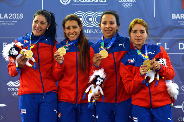 Cuarteto cubano de persecución gana oro en el ciclismo. Foto: Omara García Mederos.
