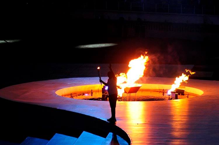 Edgar Rentería en el encendido del Fuego Centroamericano. Foto: José Raúl Rodríguez Robleda