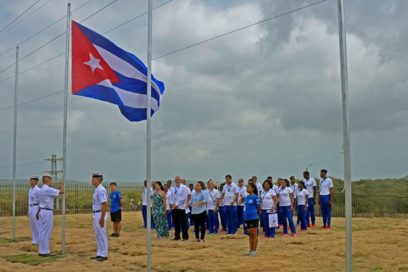 Bandera cubana, primera izada en Villa Centroamericana