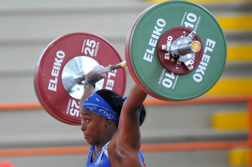 Marina Rodríguez, primera mujer cubana campeona centroamericana y del caribe en pesas. Foto: José Raúl Rodríguez Robleda.