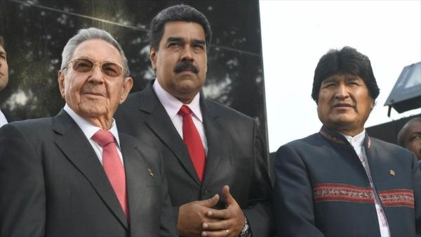Evo Morales, Miguel Díaz Canel y Daniel Ortega, fueron algunos de los mandatarios que mostraron su solidaridad hacia Nicolás Maduro. | Foto: HispanTV