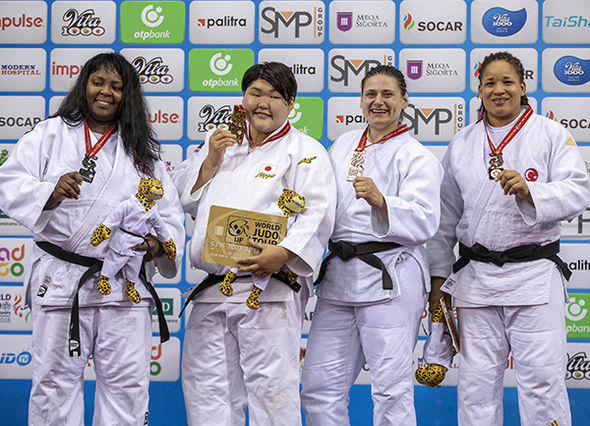 Idalis Ortiz en el podio mundialista de los 78 kilogramos. Foto:ijf.org