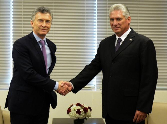 Macri y Díaz Canel