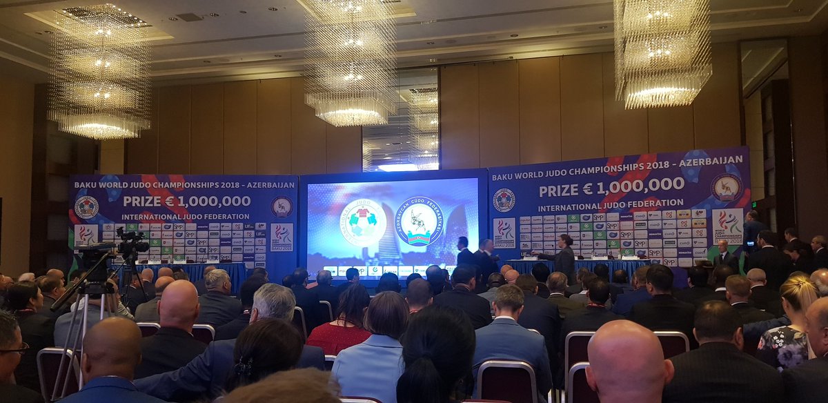 En el Hotel Hilton de Bakú se efectuó el sorteo del campeonato mundial de judo 2018. Foto: www.ijf.org