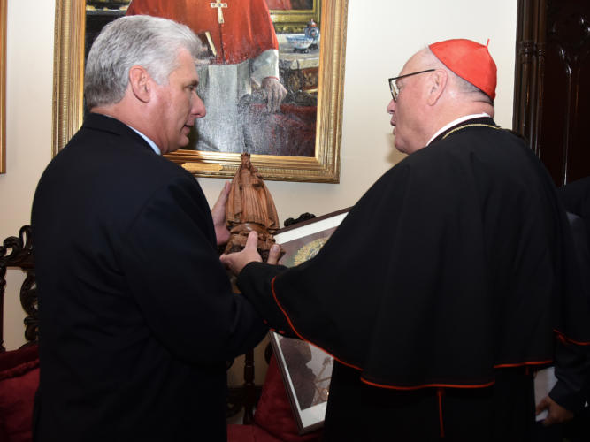cardenal y Díaz-Canel, imagen virgen cubana