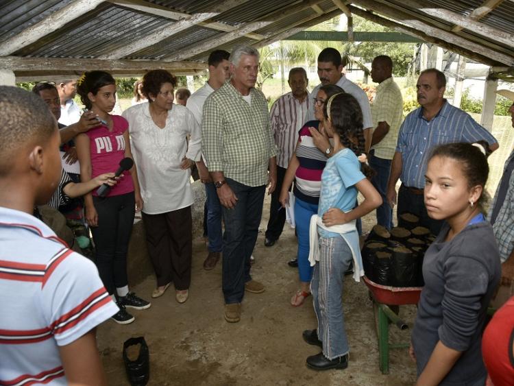 Díaz-Canel en el Instituto Politécnico Agropecuario Tranquilino de Moda Foto: Estudios Revolución