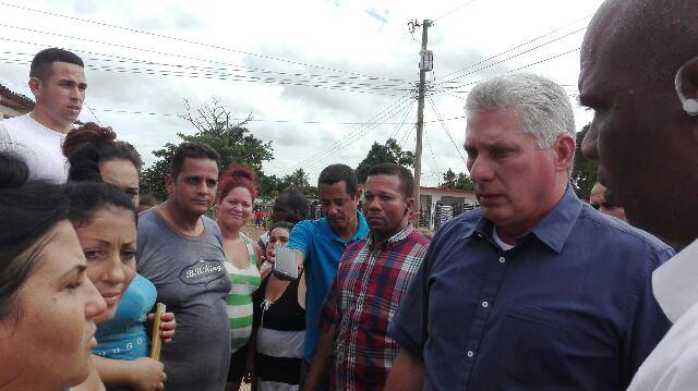 Díaz-Canel Pinar del Río, paso de Michael