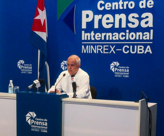 Declaraciones ofrecidas por el Director General de Asuntos Bilaterales del MINREX, Emilio Lozada, sobre la gira del Presidente Miguel Díaz-Canel Bermúdez por países de Europa y Asia. Foto: CubaminrexDeclaraciones ofrecidas por el Director General de Asuntos Bilaterales del MINREX, Emilio Lozada, sobre la gira del Presidente Miguel Díaz-Canel Bermúdez por países de Europa y Asia. Foto: Cubaminrex