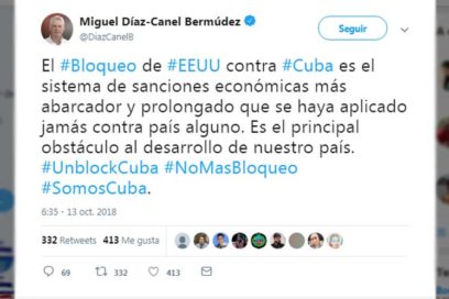 Blockade Is the Main Obstacle to Cuba’s Development, Says Diaz-Canel
