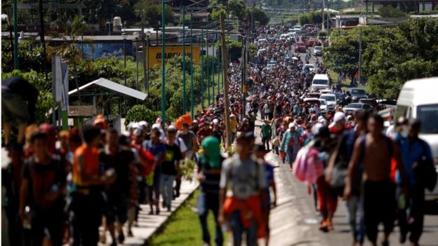 marcha de migrantes centroamericanos en México