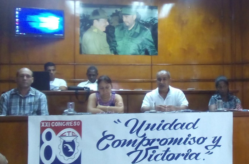delegados del Sindicato de la Alimentaria y la Pesca en Santiago de Cuba al XXI Congreso CTC