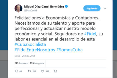 Felicita Díaz-Canel a economistas de Cuba en su día