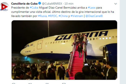 Cuba’s President Arrives in Laos