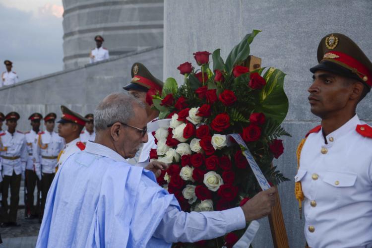 Brahim Gali, Presidente de la República Árabe Saharaui Democrática, depositó una ofrenda Floral al Héroe Nacional José Martí, en el Memorial que lleva su nombre, en La Habana, Cuba, el 4 de diciembre de 2018. ACN FOTO/Ariel LEY ROYERO/sdl