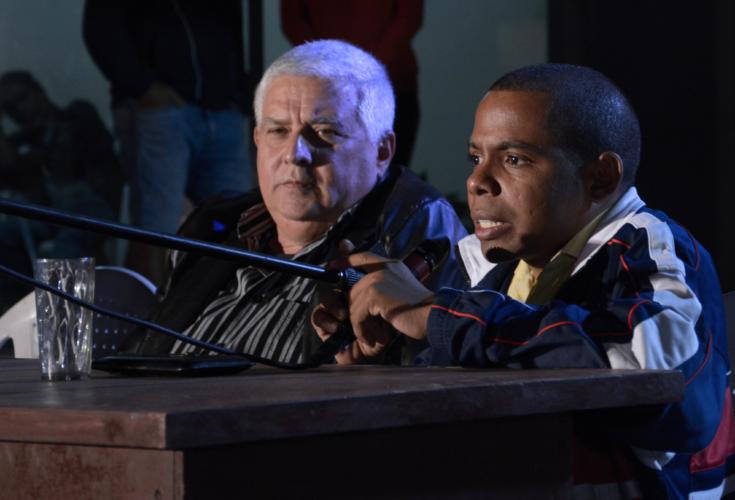 Intervención de Yusuam Palacios Ortega (D), presidente del Movimiento Juvenil Martiano. Foto Ariel Ley Royero