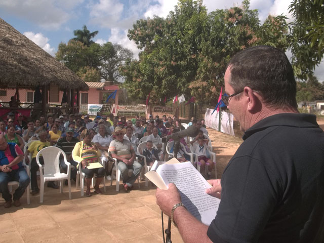 “Los socios de la cooperativa Ignacio Agramonte cumplen el compromiso supremo del campesinado cubano que es producir alimentos para el pueblo”, expresó José Alberto González Sánchez, miembro Comité Central del Partido Comunista de Cuba. Foto: José Luis Martínez Alejo